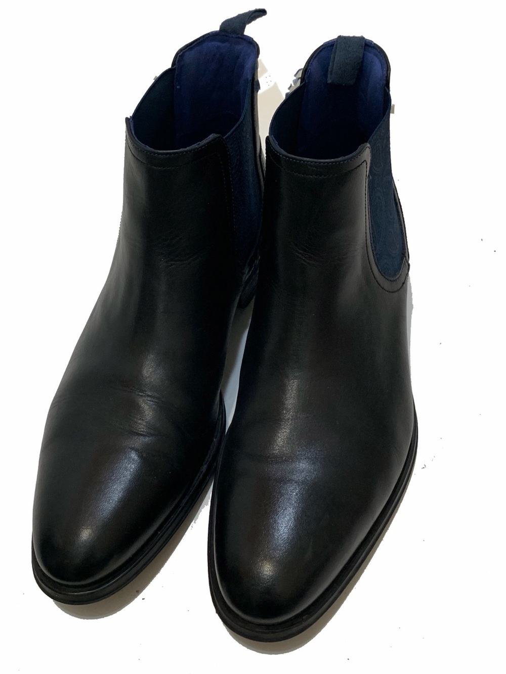 20.5 / Ted Baker Men's Black Leather Chelsea Boots